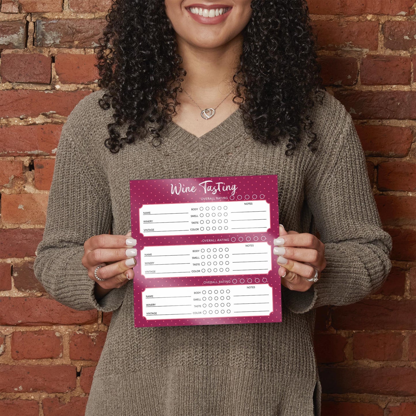 Wine Tasting Tracker Dark Red | 8x8