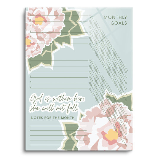 Floral Habit Tracker God is Within Her | 12x16