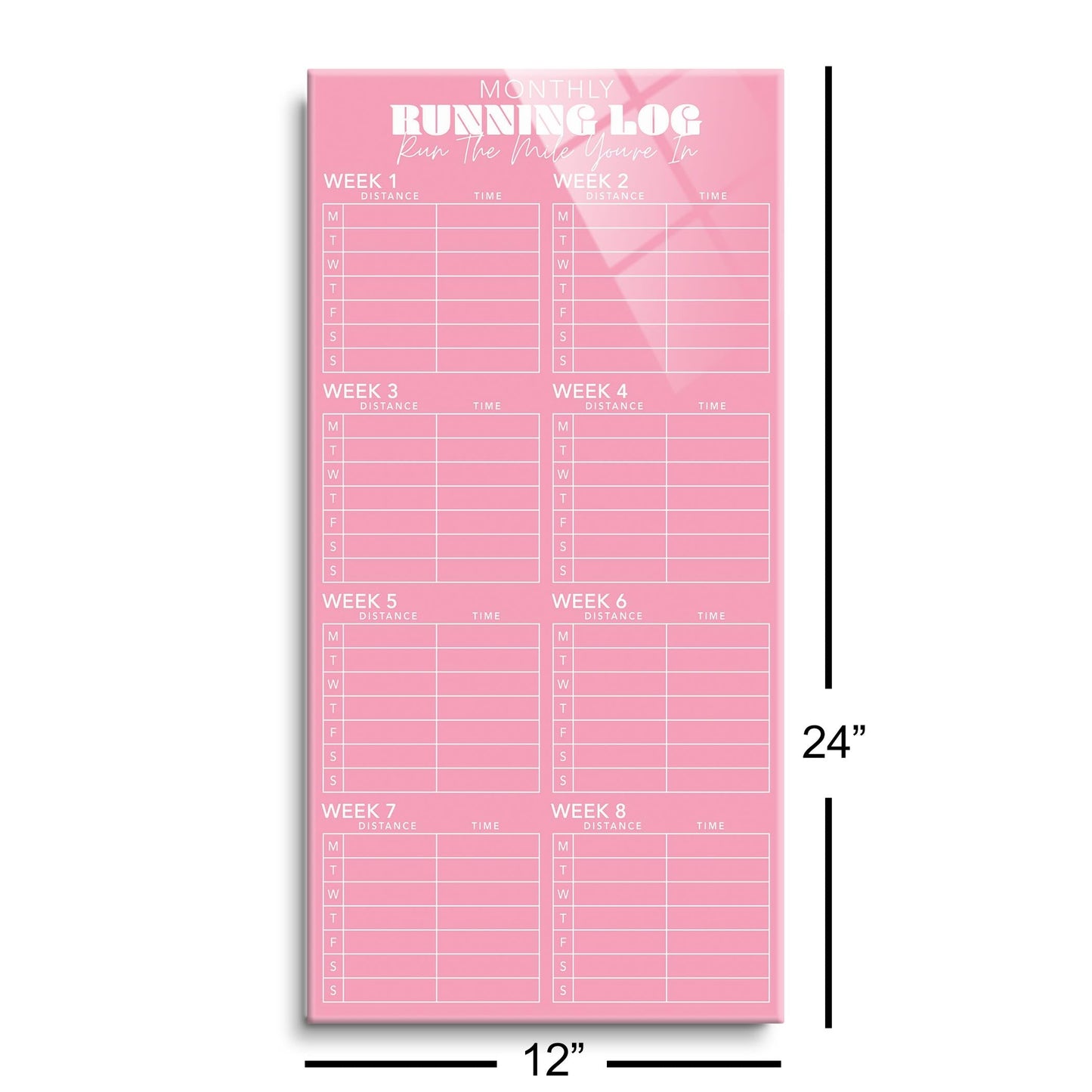 8 Week Running Tracker Pink | 12x24