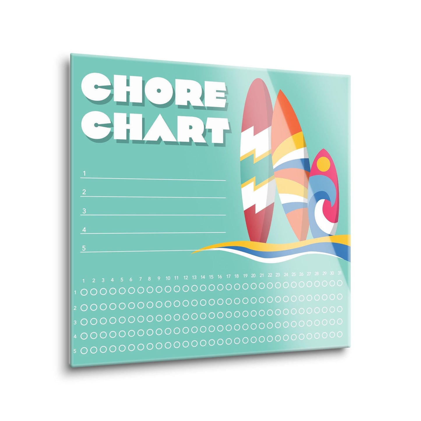 Children's Chore Chart Surf Boards | 12x12