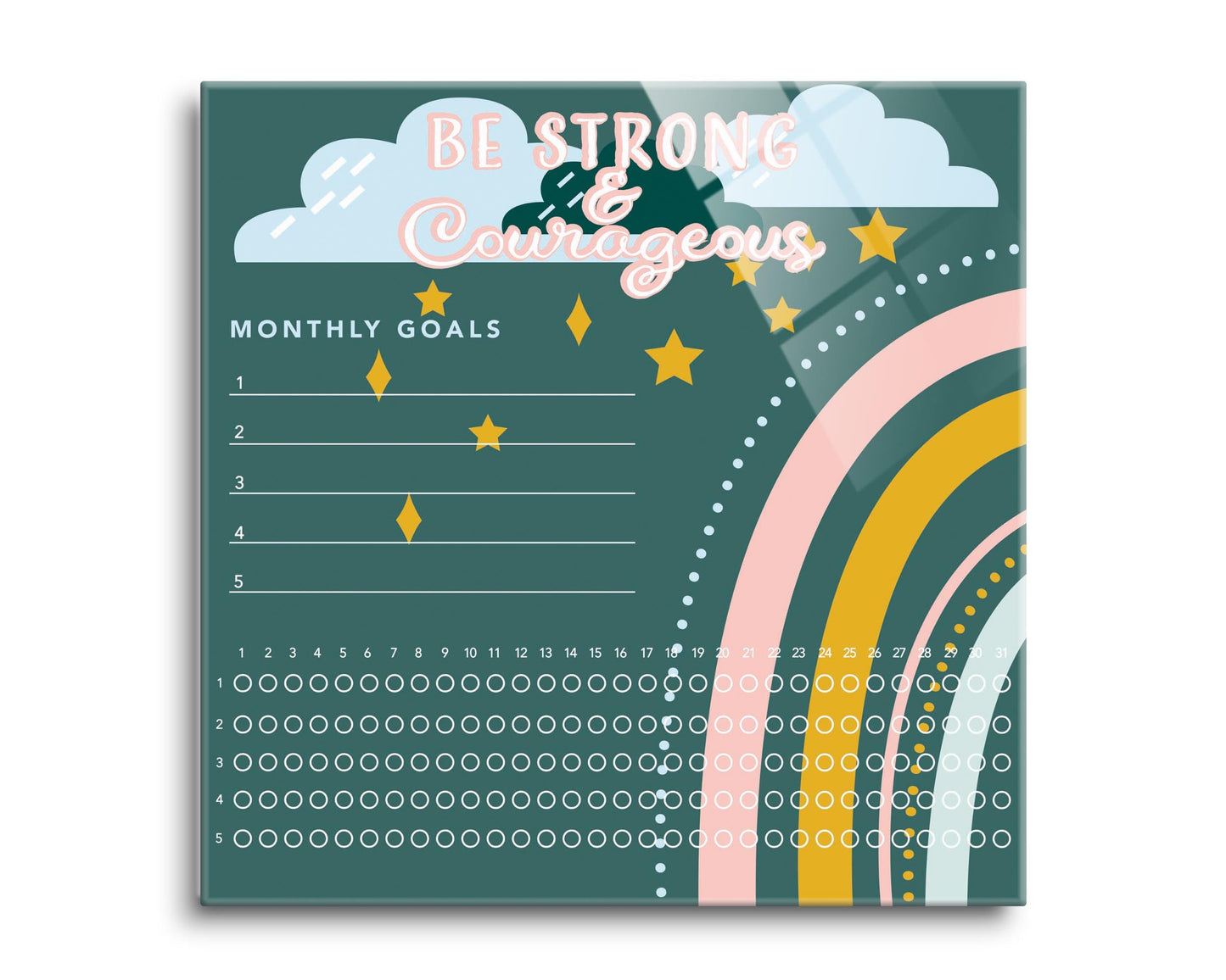 Children's Green Rainbow Habit Tracker | 8x8