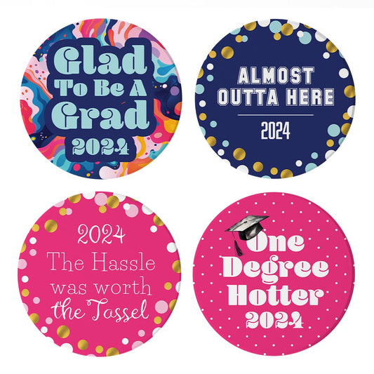 Graduation Offset Circle Coaster Set | 4x4