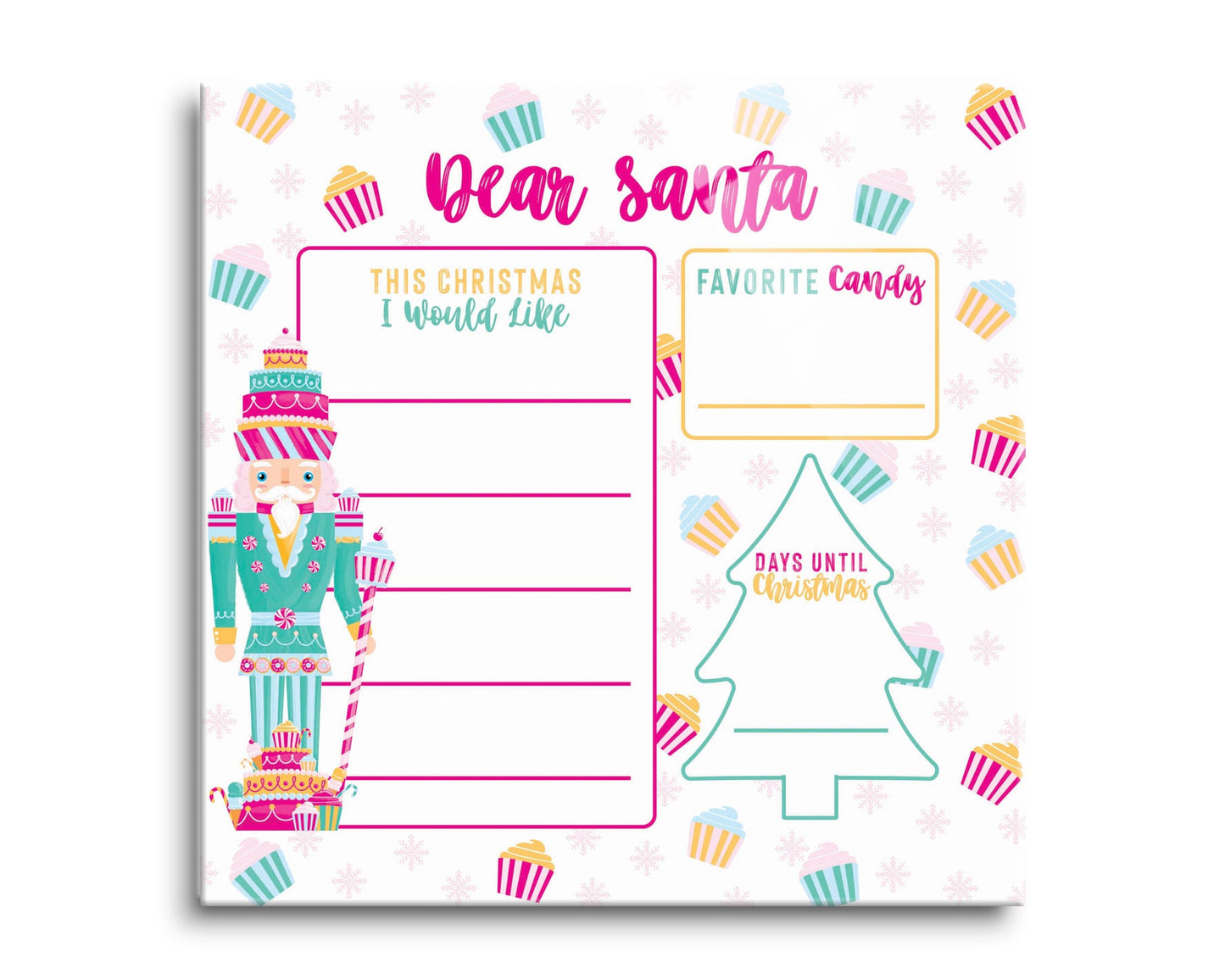 Pink Candyland Nutcracker Dear Santa | 8x8