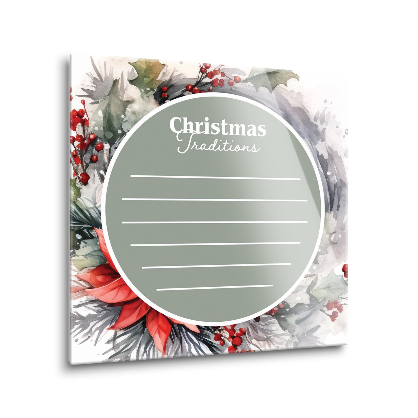 Christmas Traditions Sage Green Wreath | 8x8