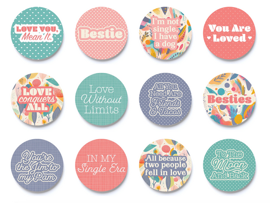 Valentine's Day Circle Coasters Collection Only | 4x4