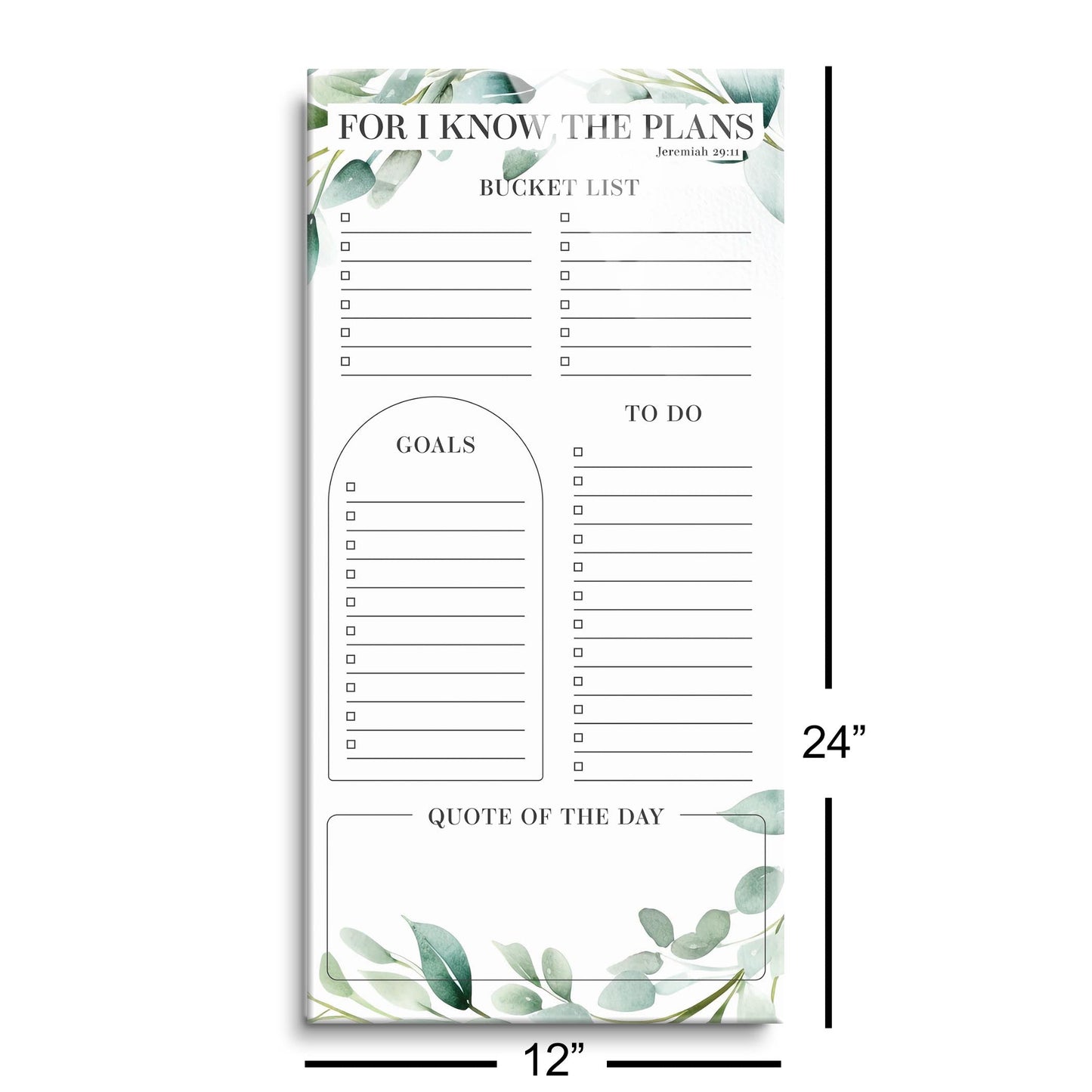 Graduation Tracker Sage Leaves I Know The Plans | 12x24