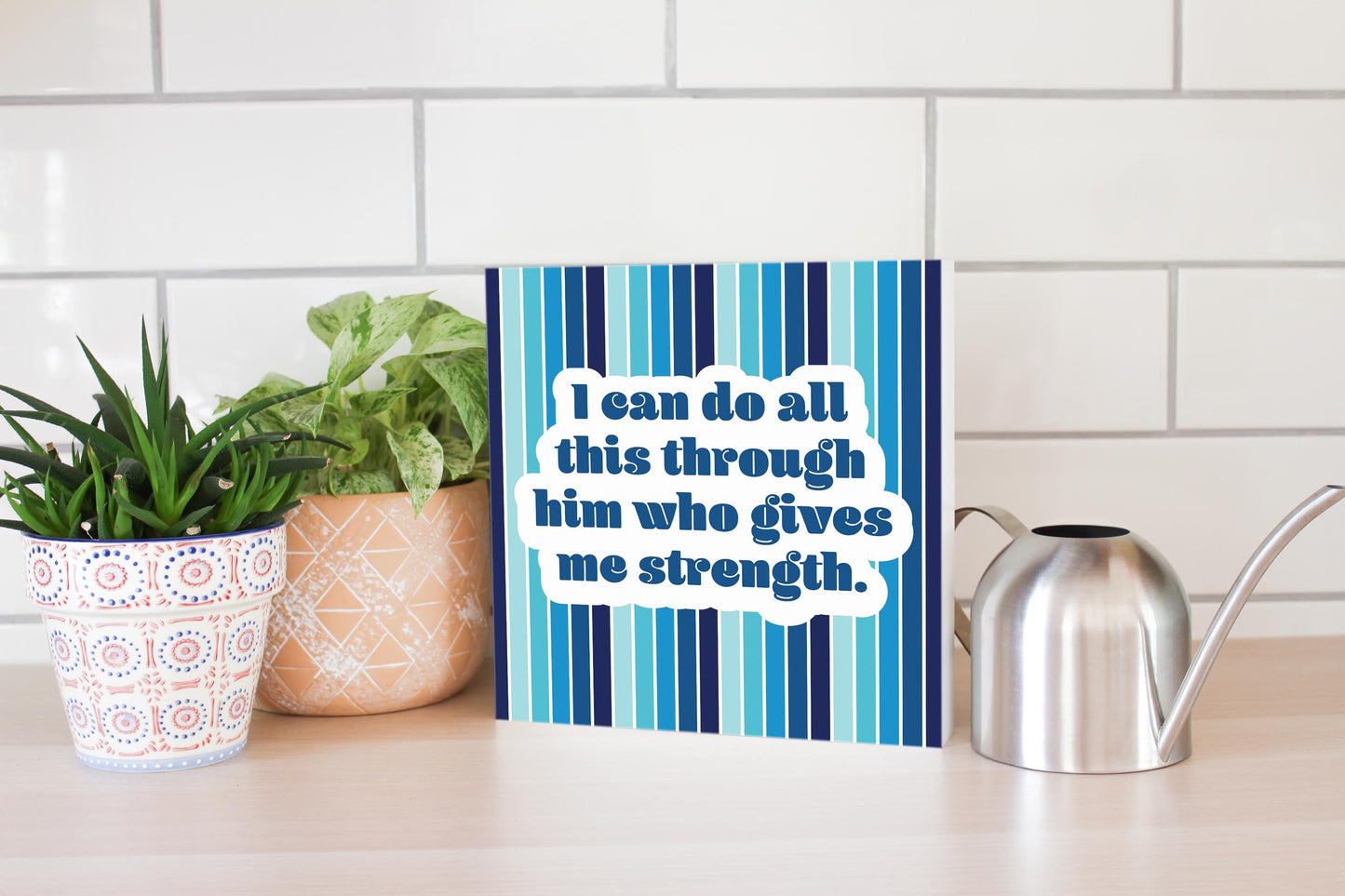 I Can Do All Blue Stripe | 10x10