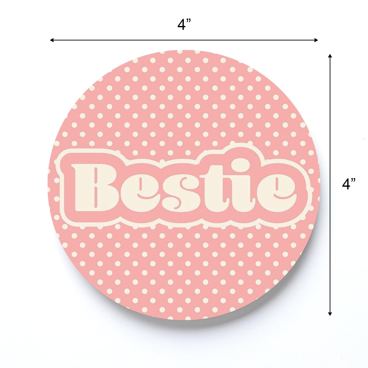 Valentine's Day Bestie Pink Polka Dot | 4x4