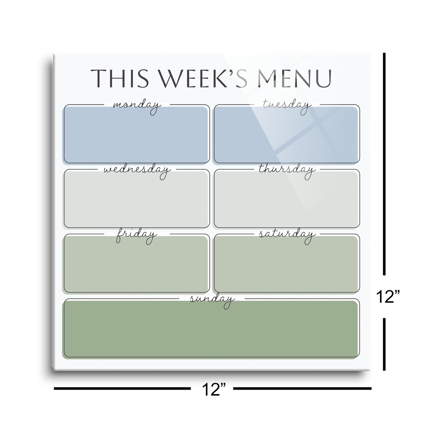 Minimalistic Green and Blue This Week's Menu | 12x12