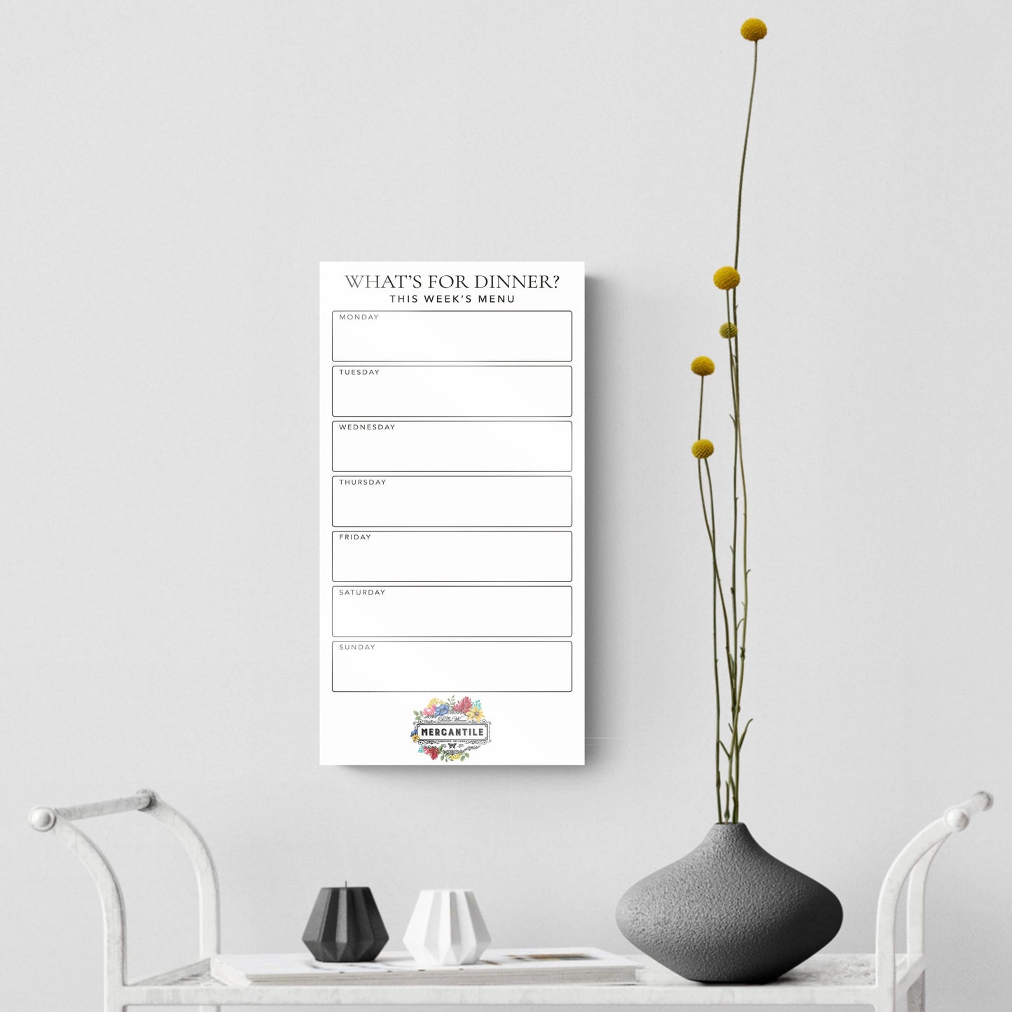 White What's For Dinner Floral Mercantile 1 | 8x16