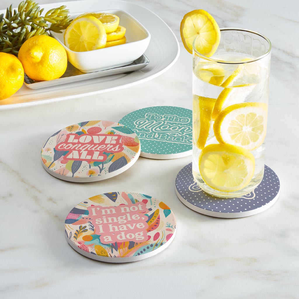 Valentine's Offset Circle Coaster Set | 4x4