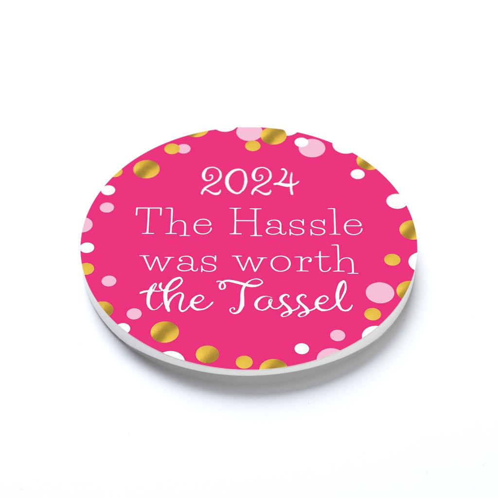 Graduation 2024 Worth The Tassel Pink Confetti | 2.65x2.65