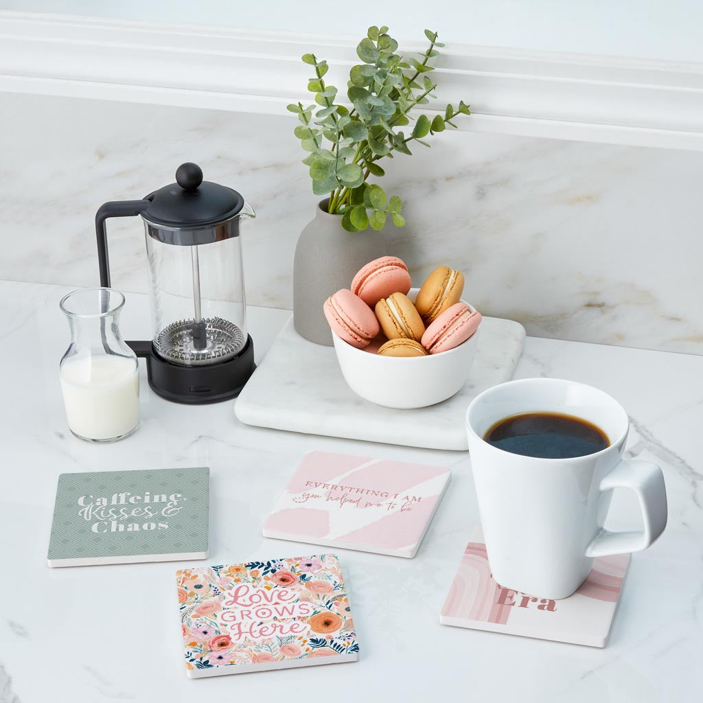 Mother's Day Offset Square Coaster Set | 4x4
