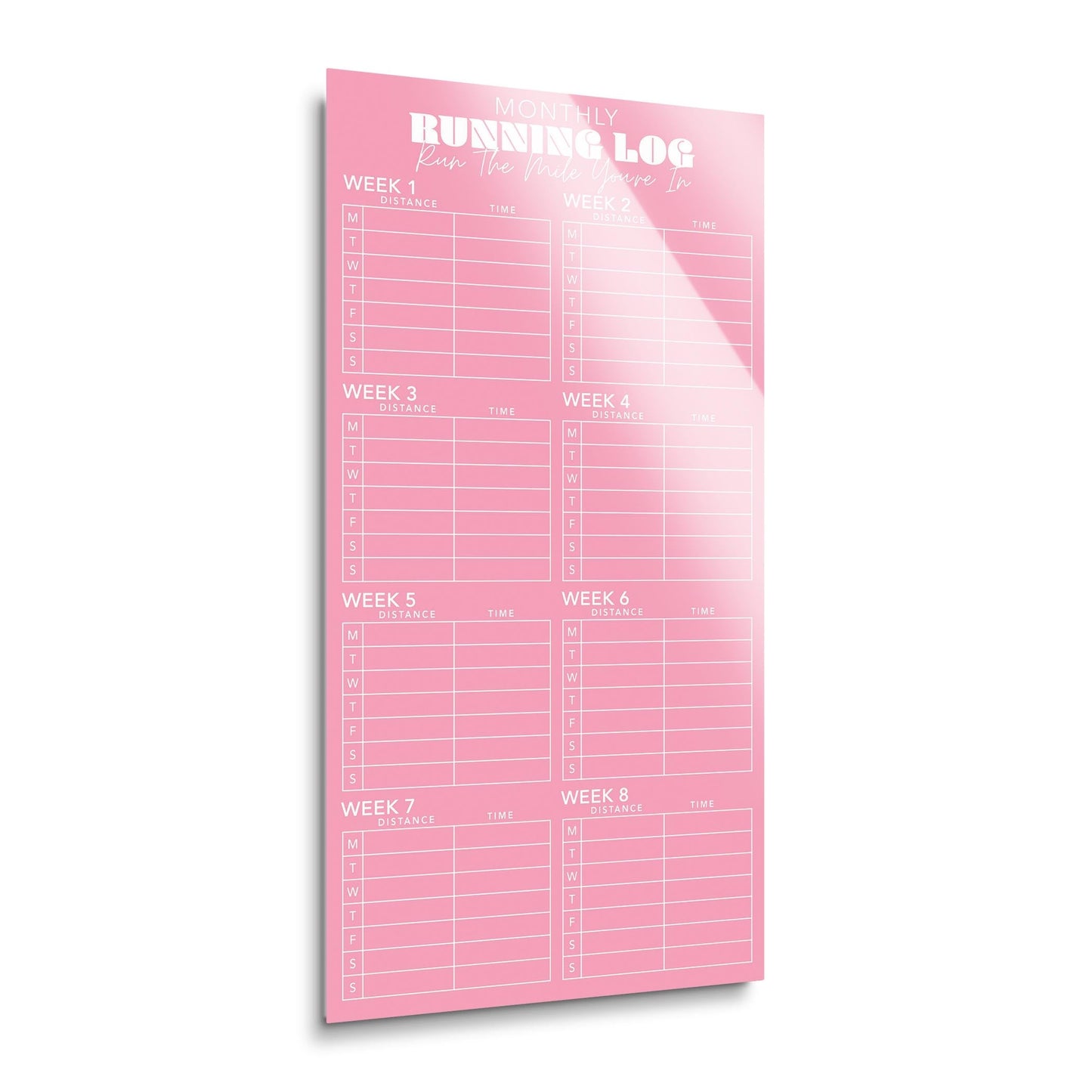 8 Week Running Tracker Pink | 12x24