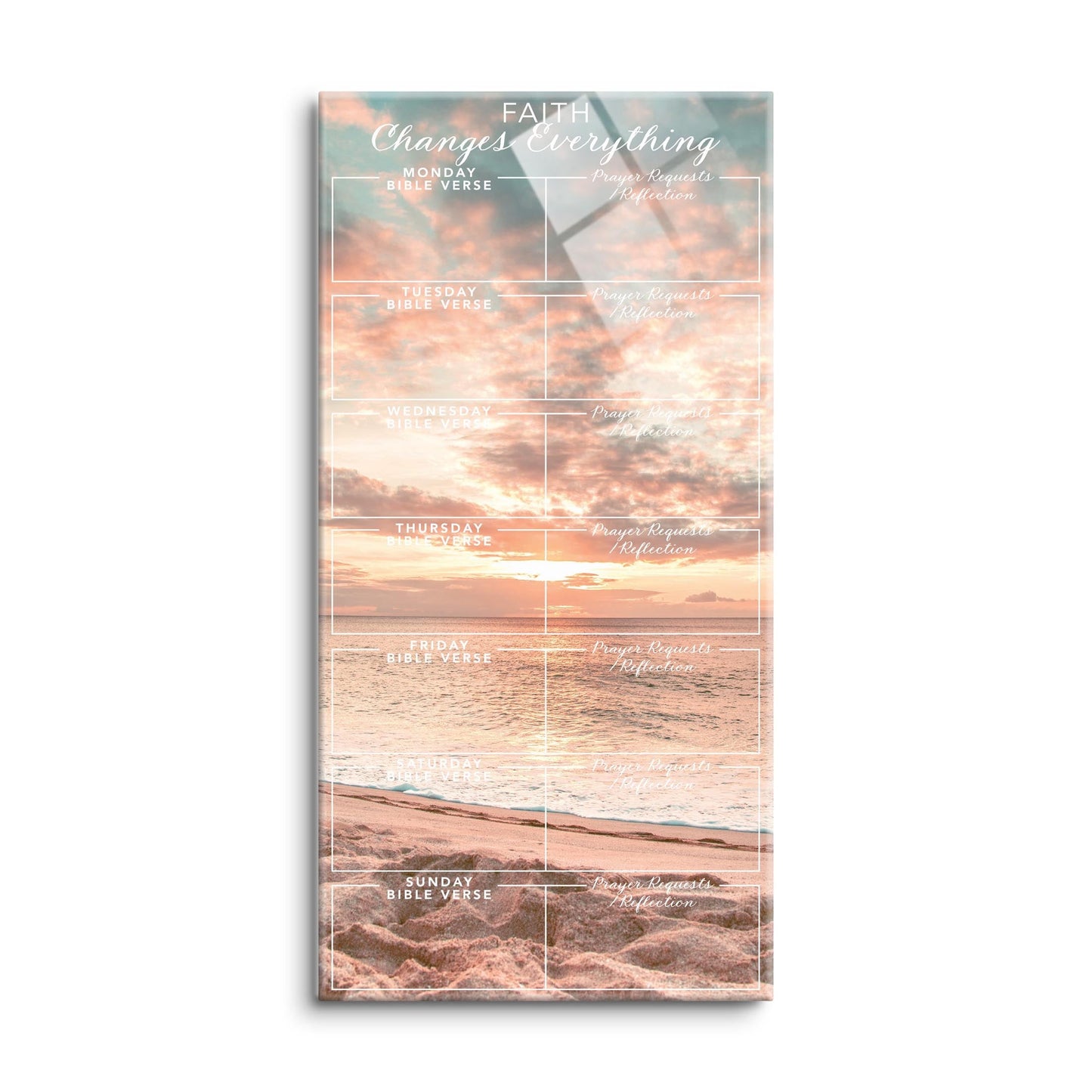 Beach Sunset Faith Changes Everything Prayer Tracker | 8x16