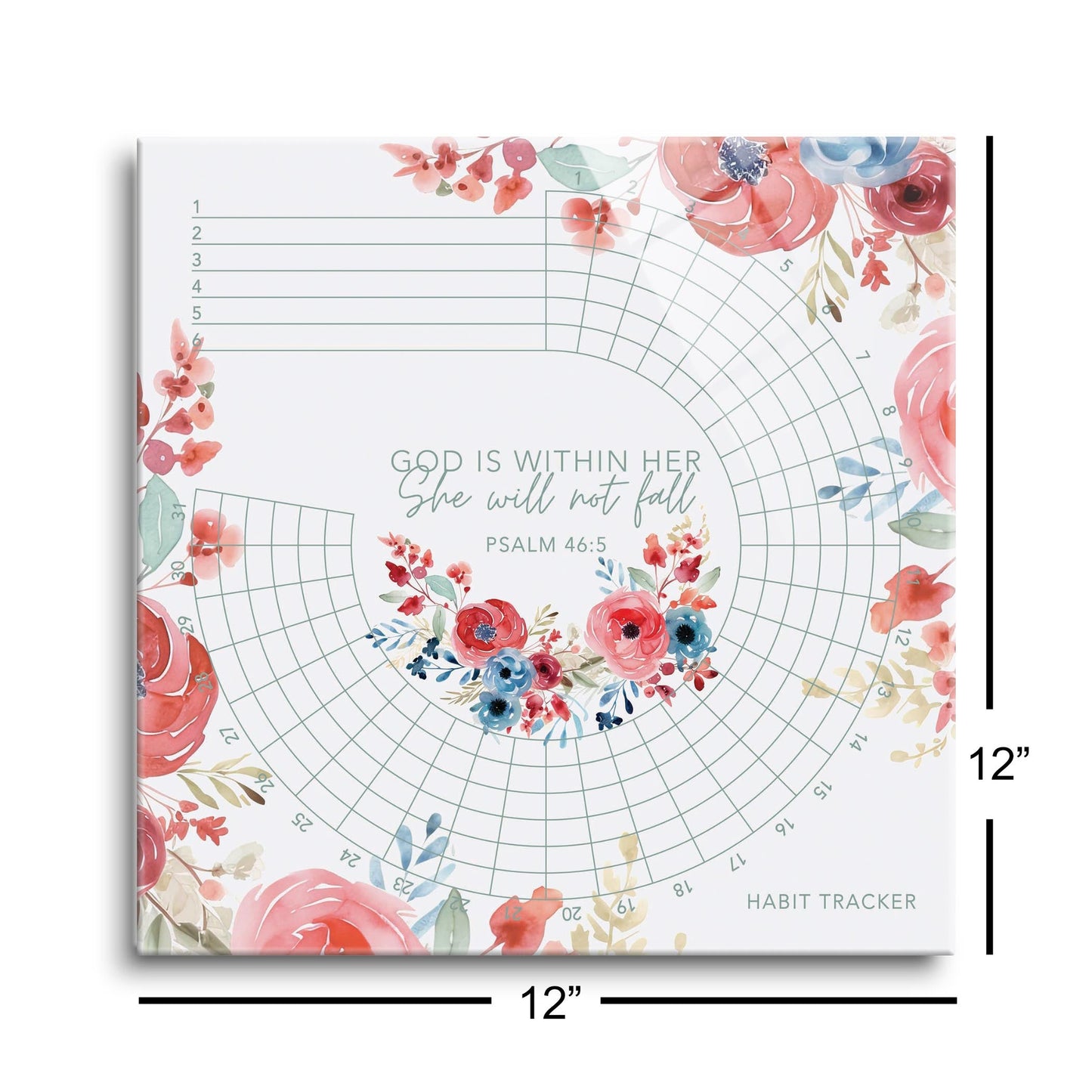 Mother's Day Tracker Floral She Will Not Fall | 12x12