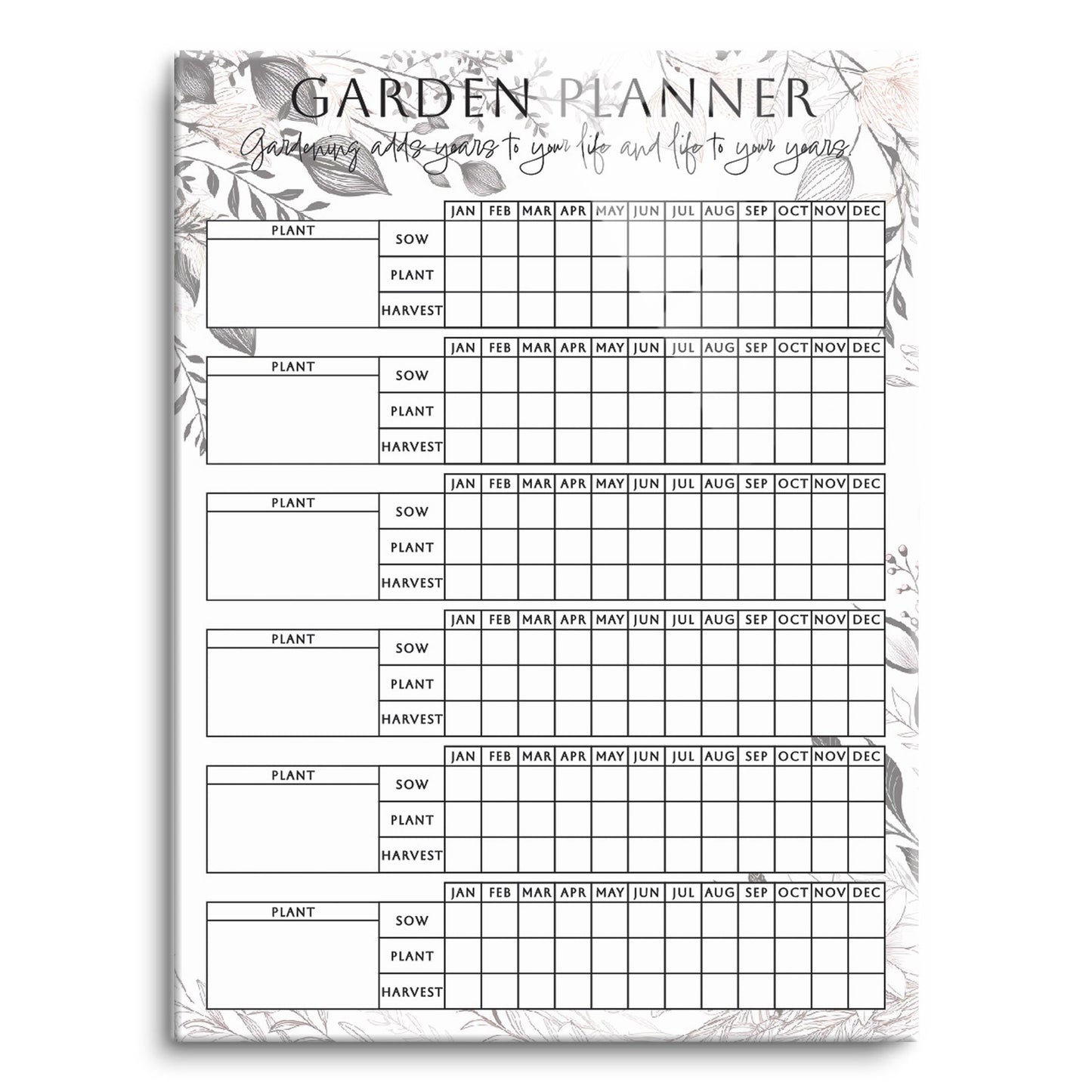 Garden Planner Minimalistic Floral | 12x16