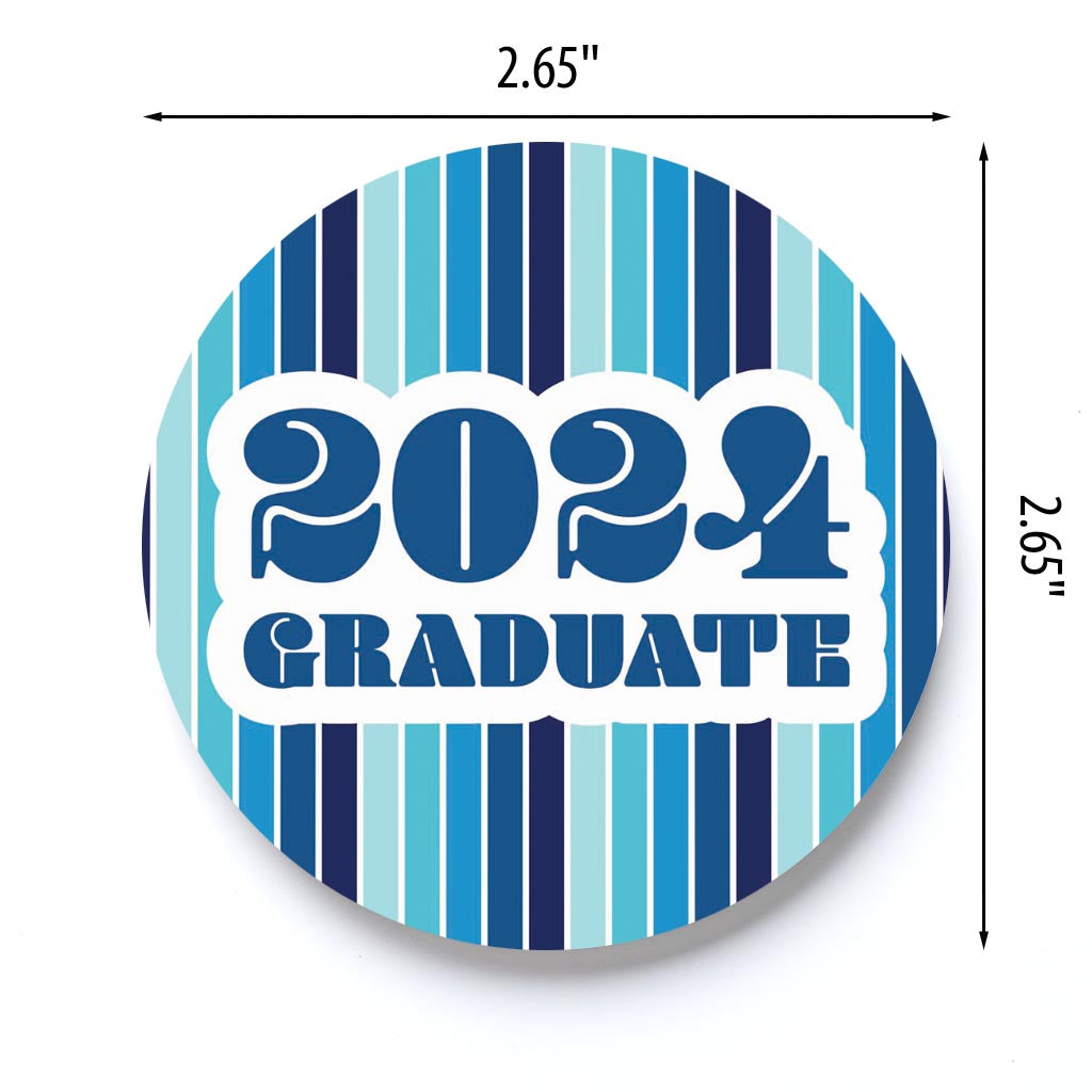 Graduation 2024 Graduate Navy Stripe | 2.65x2.65