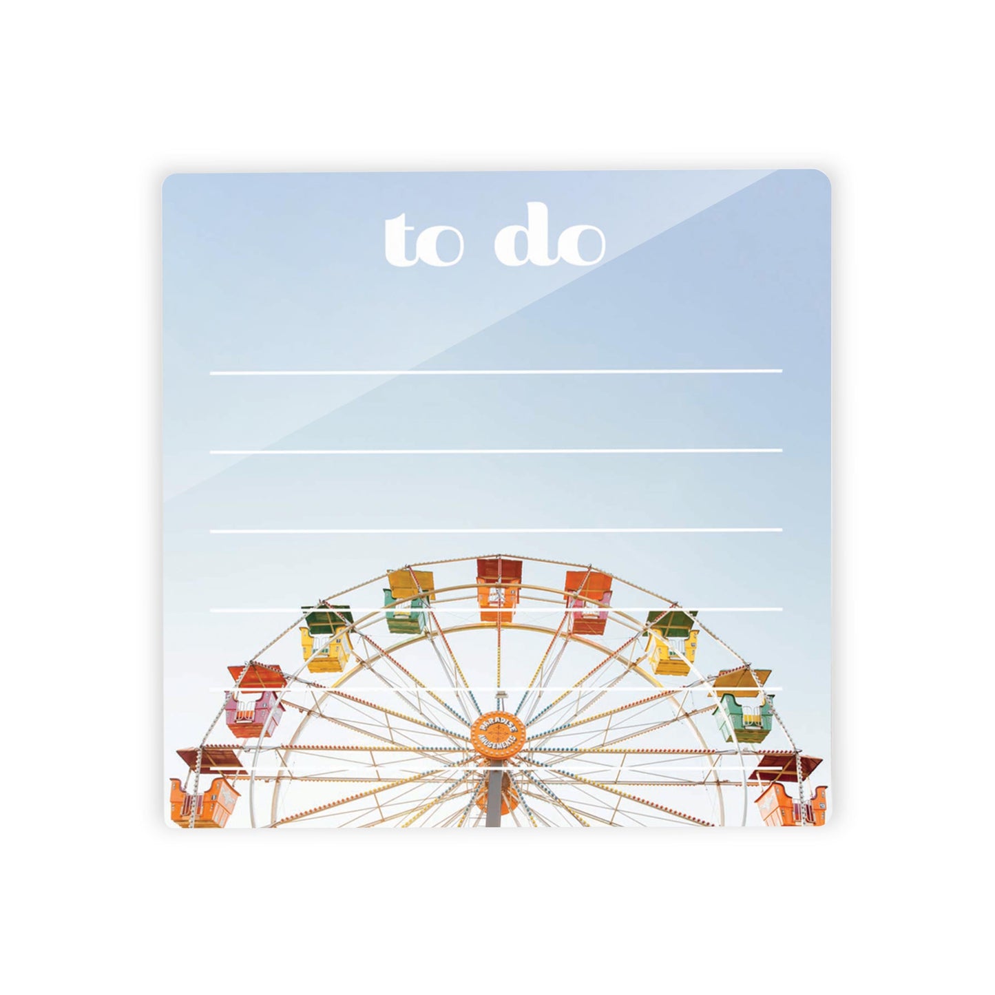 Retro Pastel Notes Colorful Ferris Wheel | 4x4