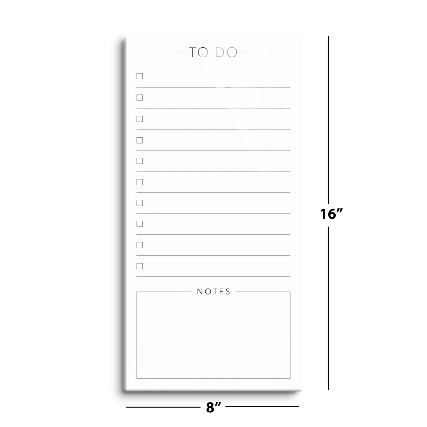 Minimalistic White To Do List | 8x16