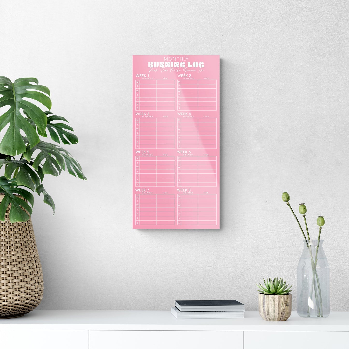 8 Week Running Tracker Pink | 12x24