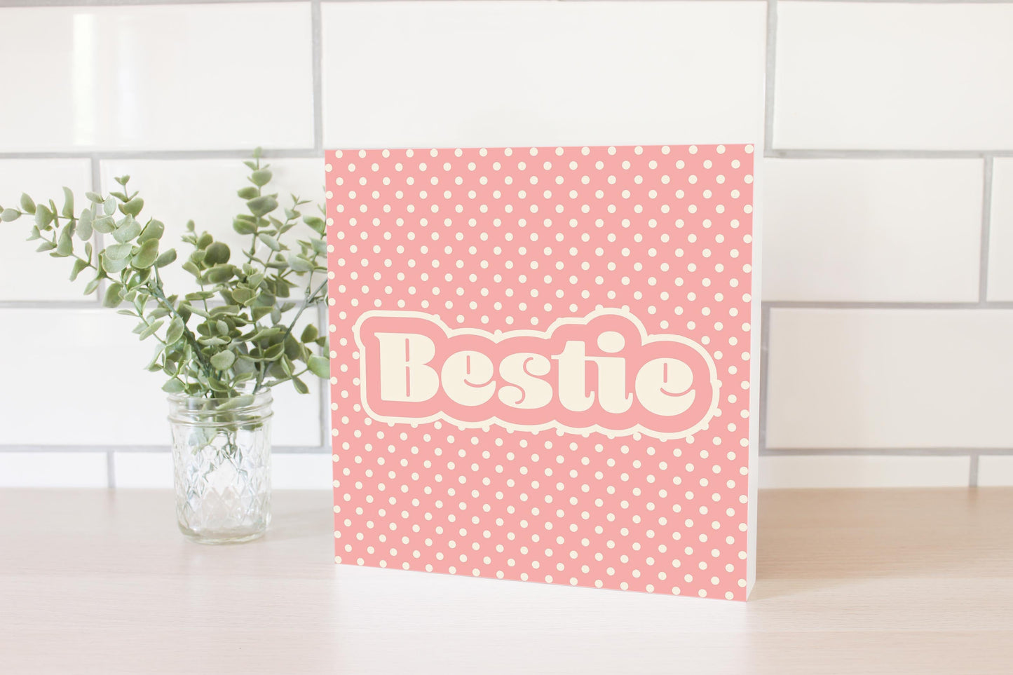 Valentine's Day Bestie Pink Polka Dot | 10x10