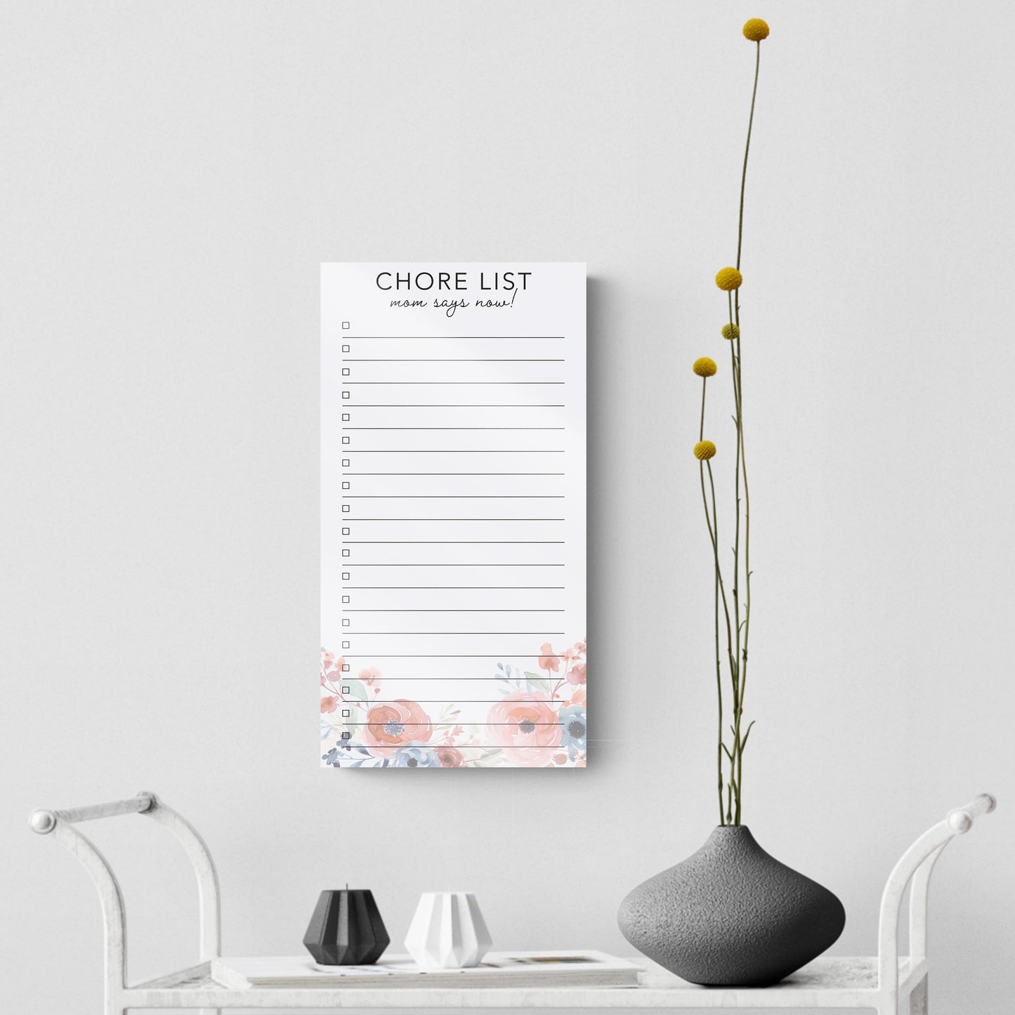 Mother's Day Tracker Floral Chore List | 8x16