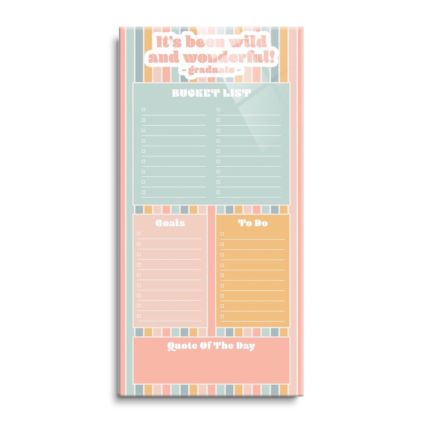 Graduation Tracker Pastel Stripe Wild Wonderful | 12x24