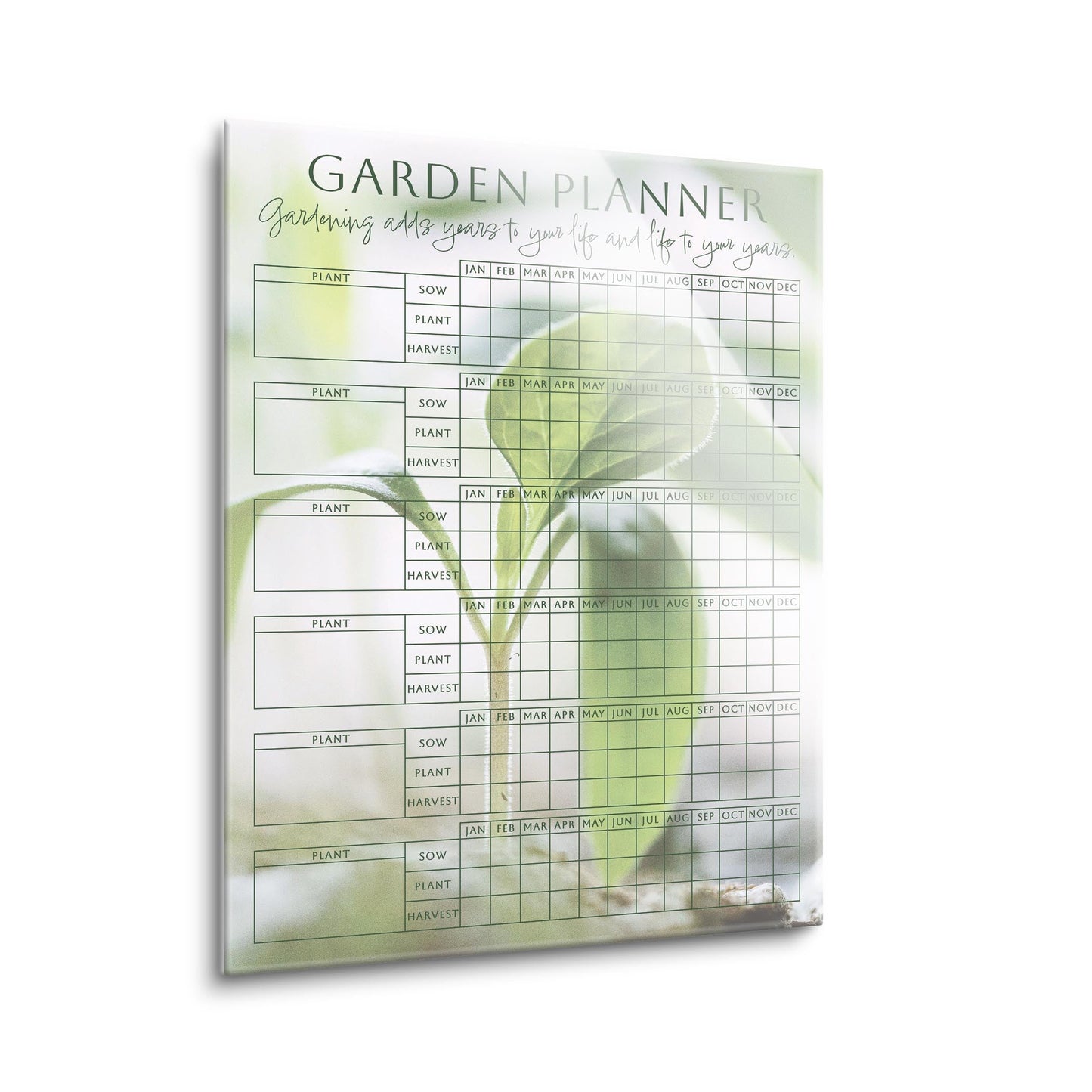 Garden Planner Life To Your Years Green Seedling | 12x16