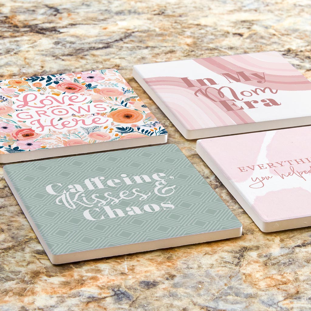 Mother's Day Offset Square Coaster Set | 4x4