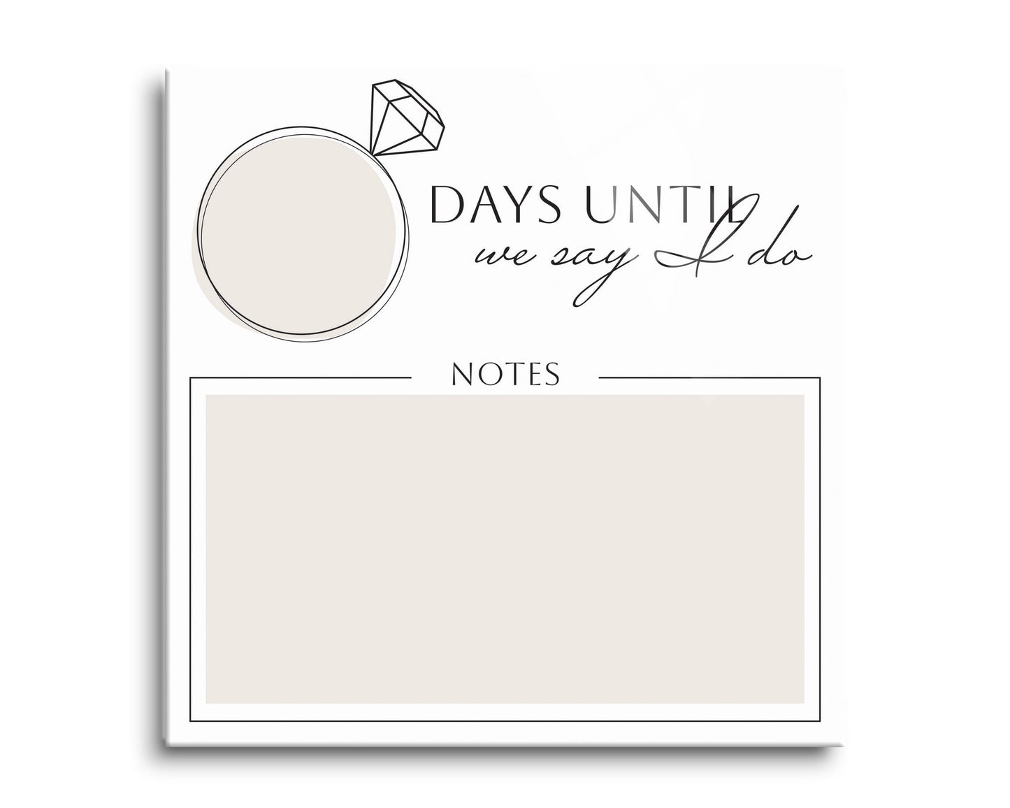 Minimalistic Beige Wedding Countdown with Notes | 8x8