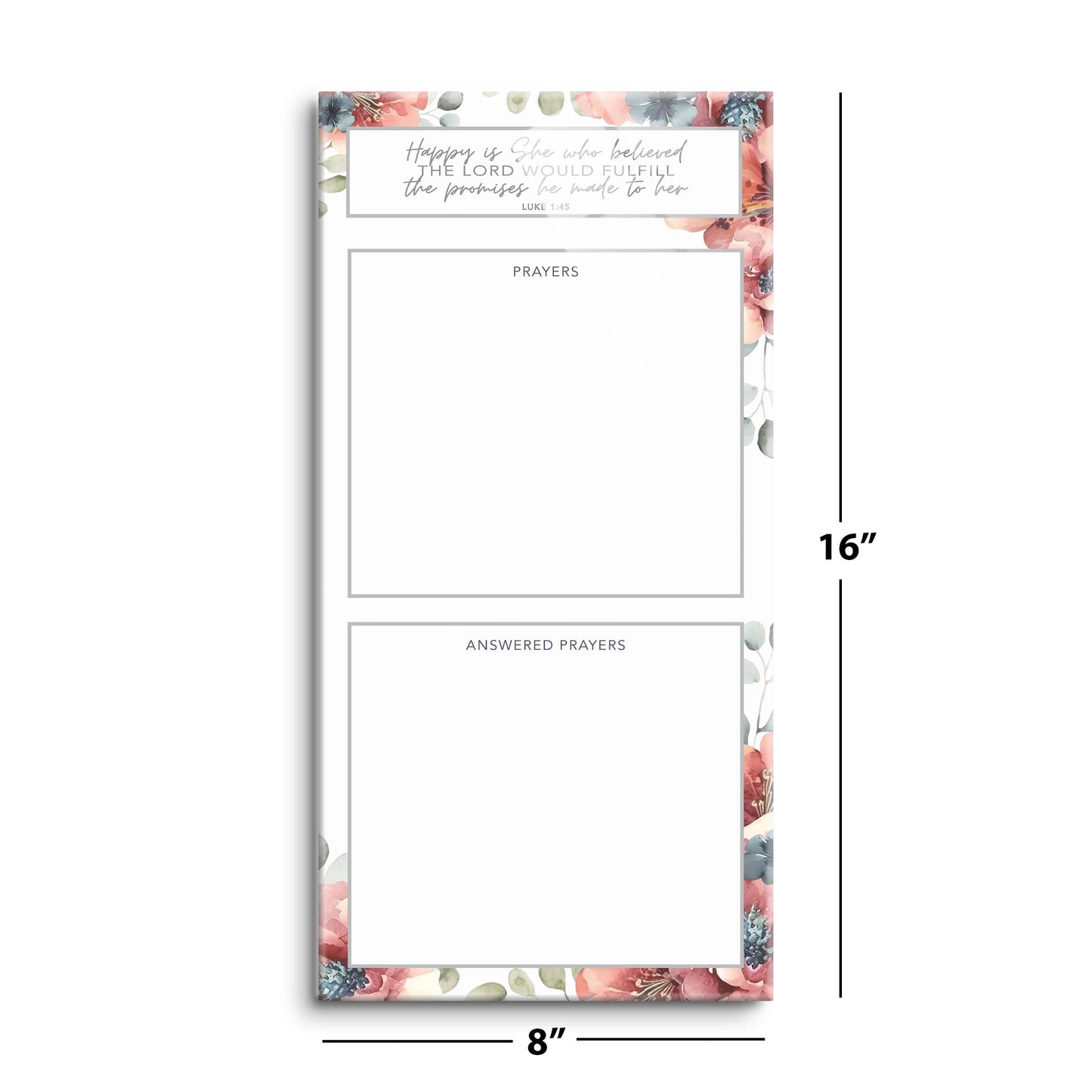 Floral Happy Is She Prayer Tracker | 8x16
