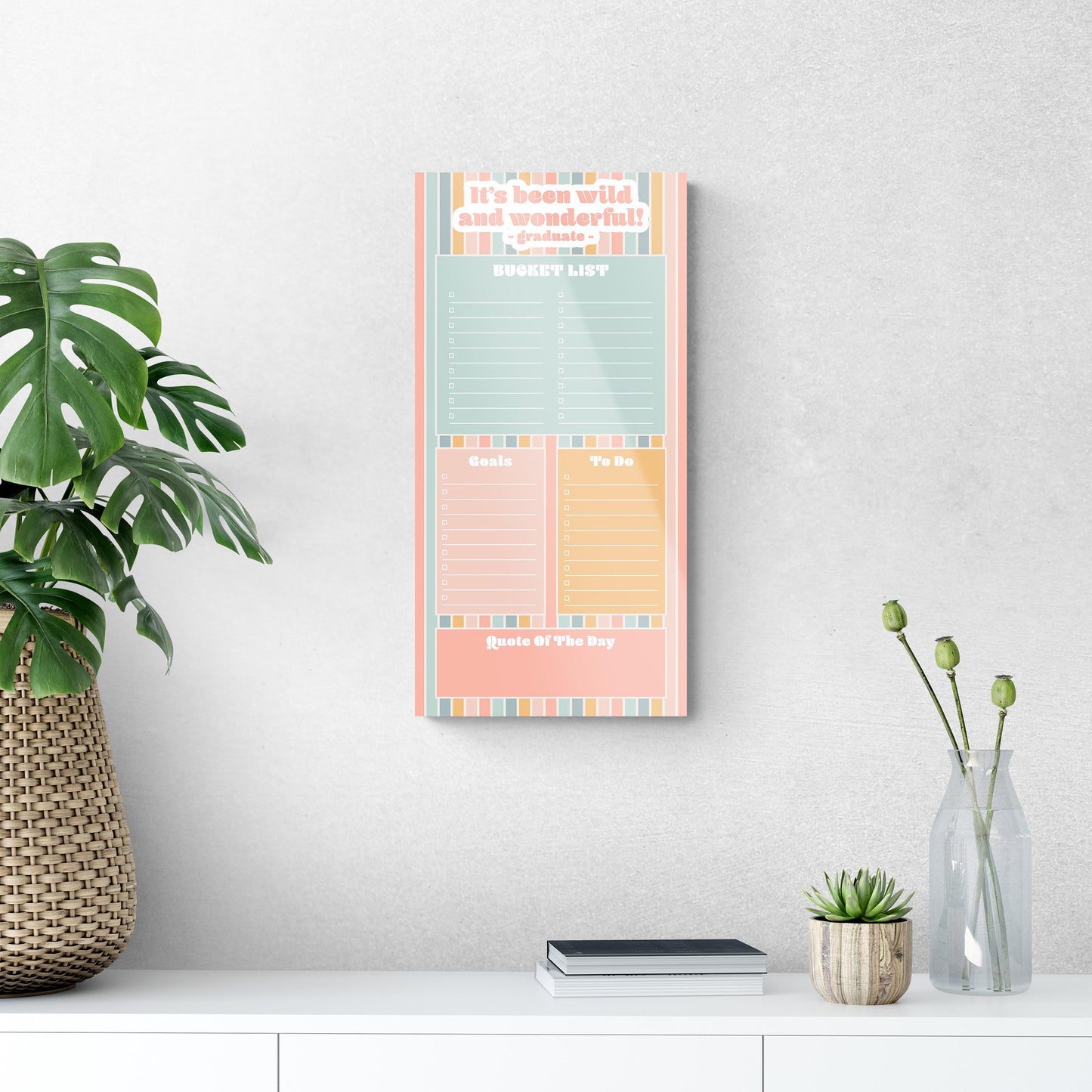 Graduation Tracker Pastel Stripe Wild Wonderful | 12x24