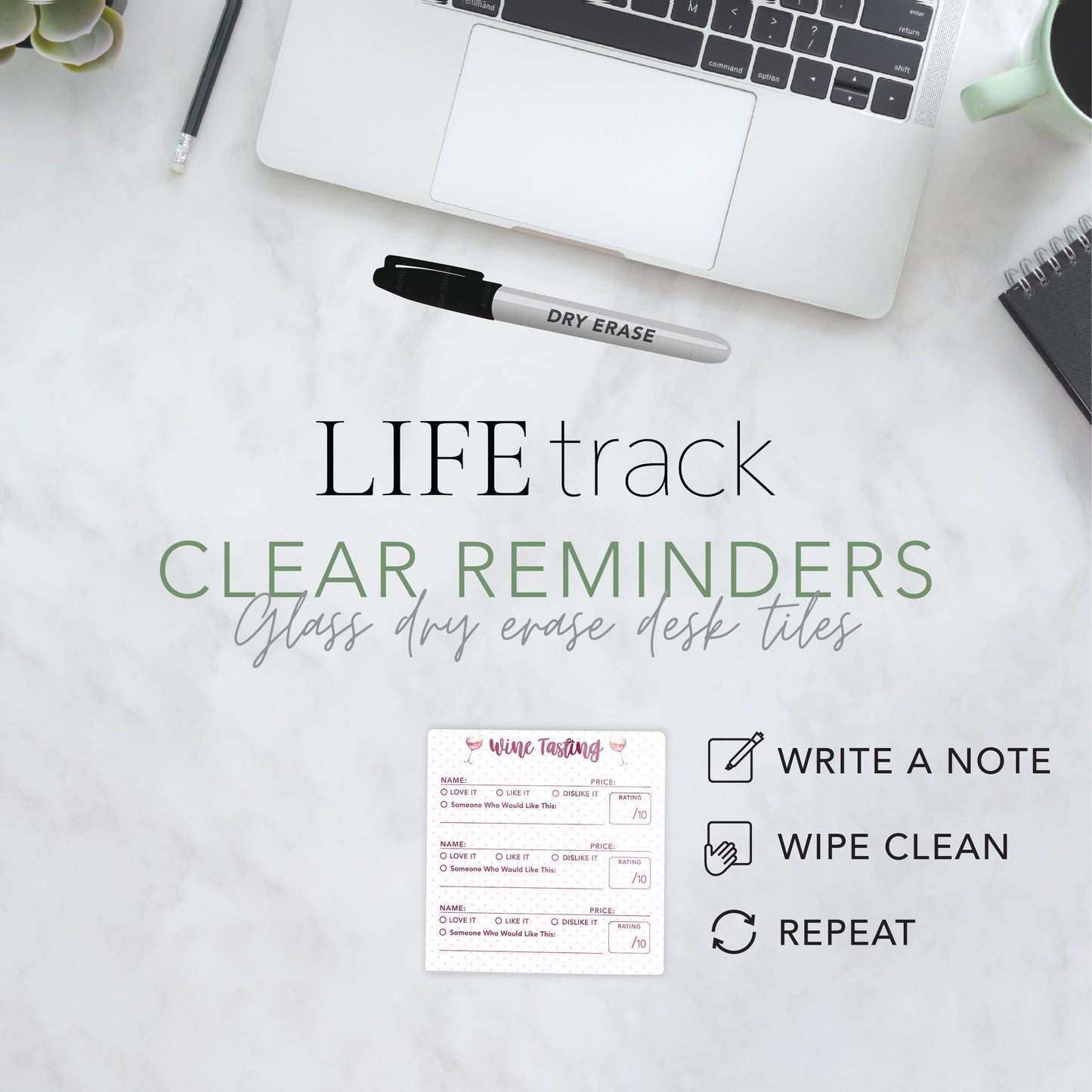 Wine Tasting Clear Reminder White | 4x4